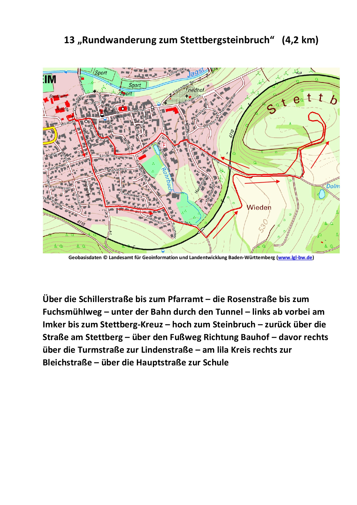 13 Rundwanderung zum Stettbergsteinbruch 42 km