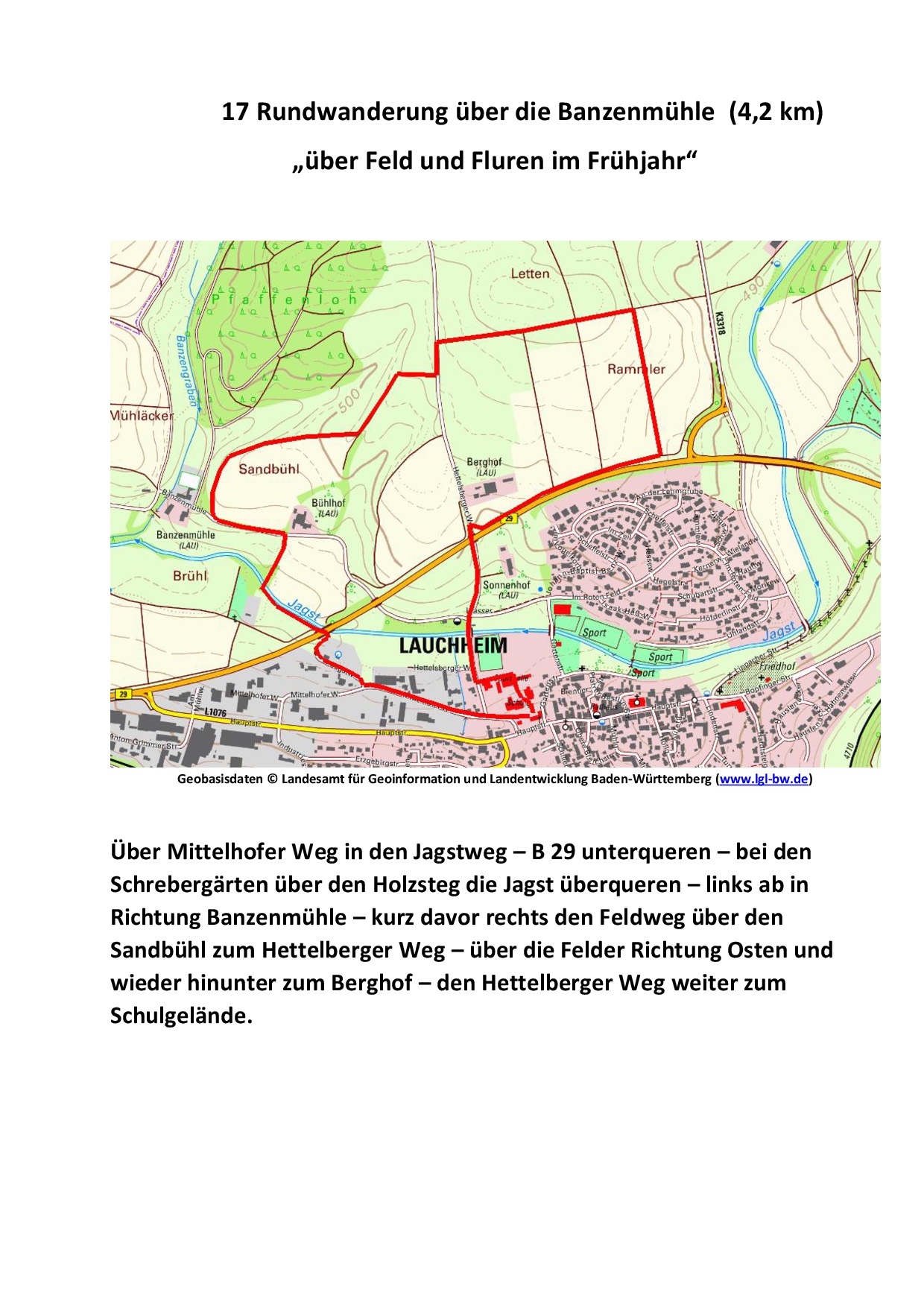 17 Rundwanderung über die Banzenmühle 42 km