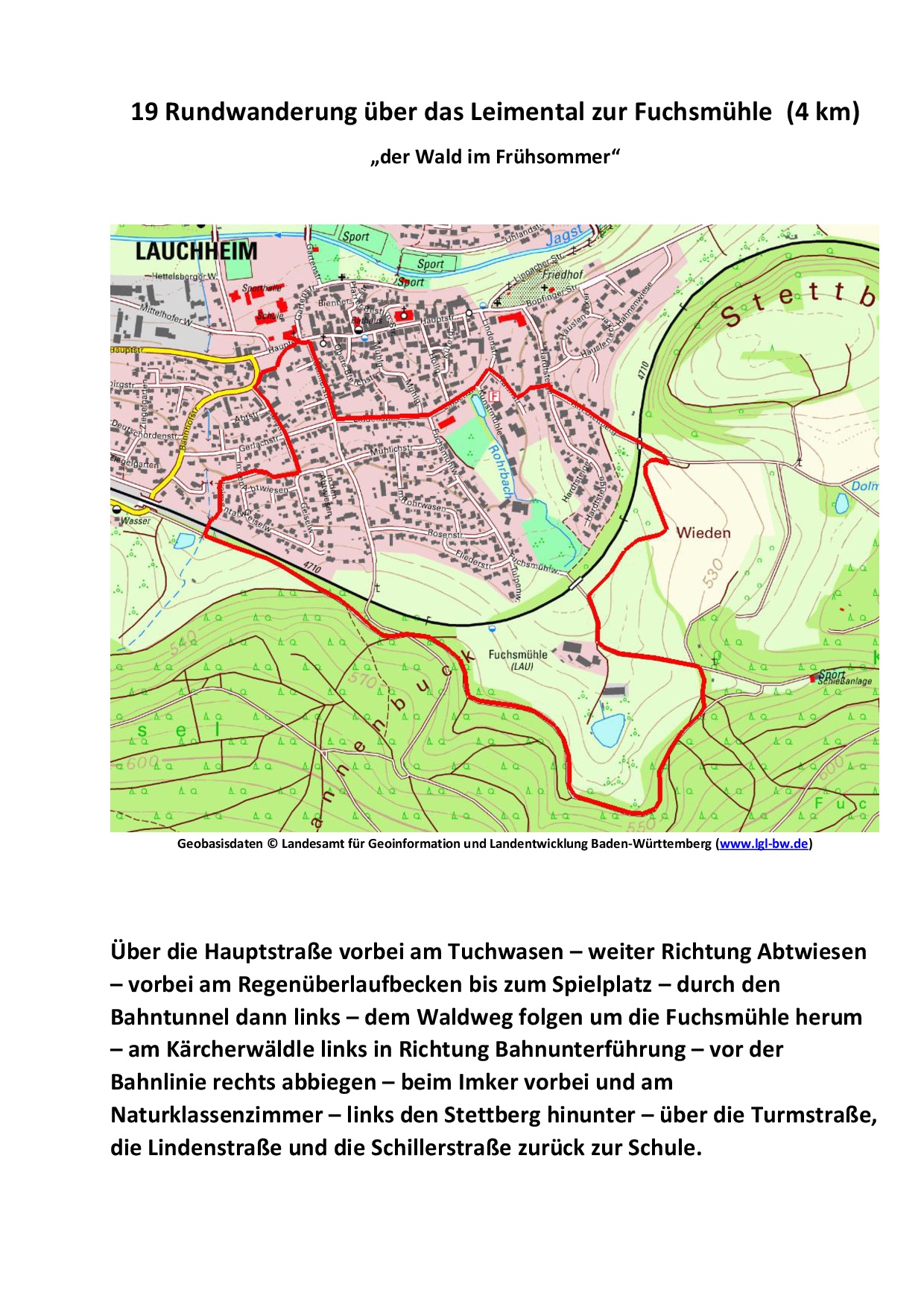 19 Rundwanderung über das Leimental zur Fuchsmühle 4 km