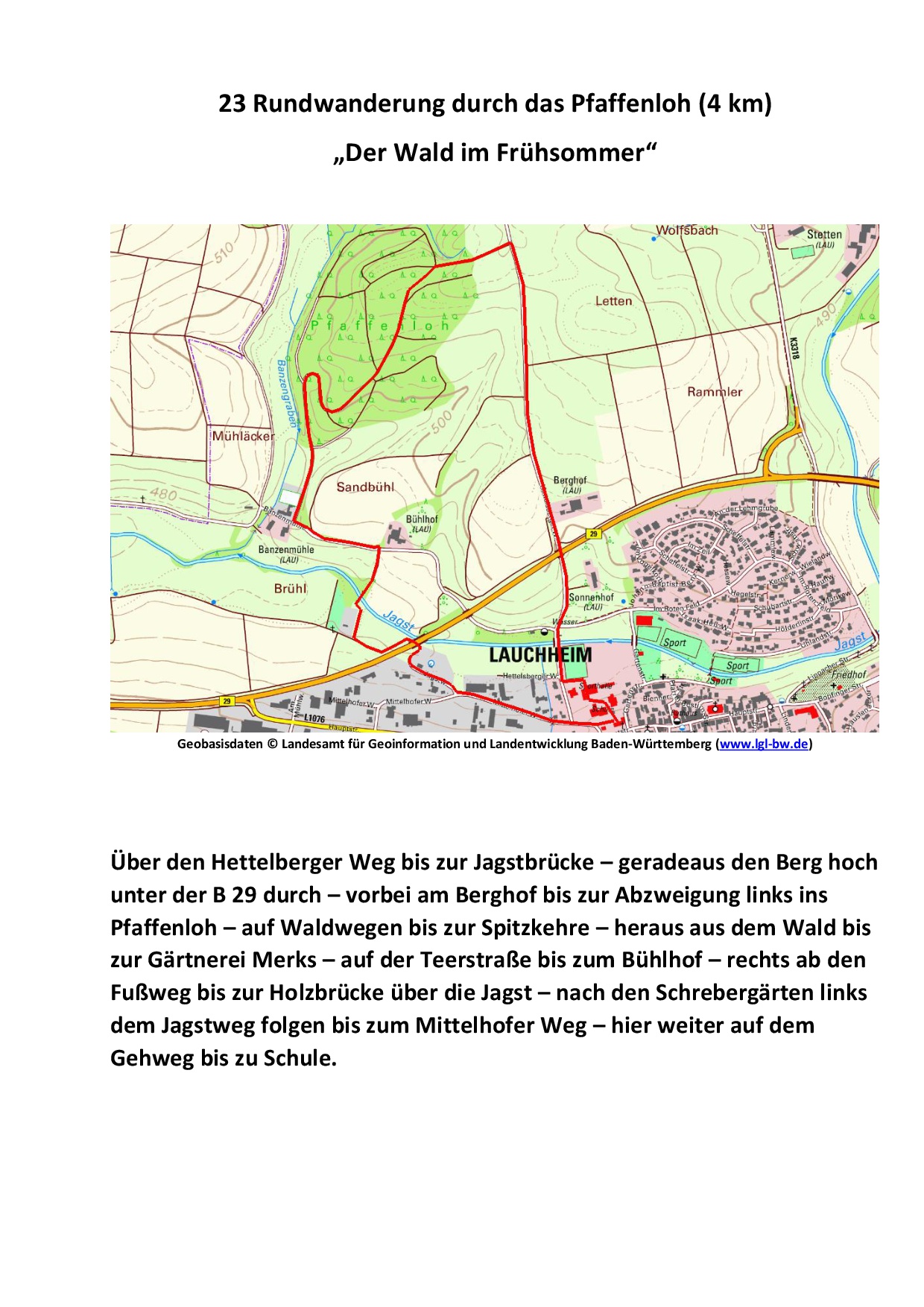23 Rundwanderung durch das Pfaffenloh 4 km