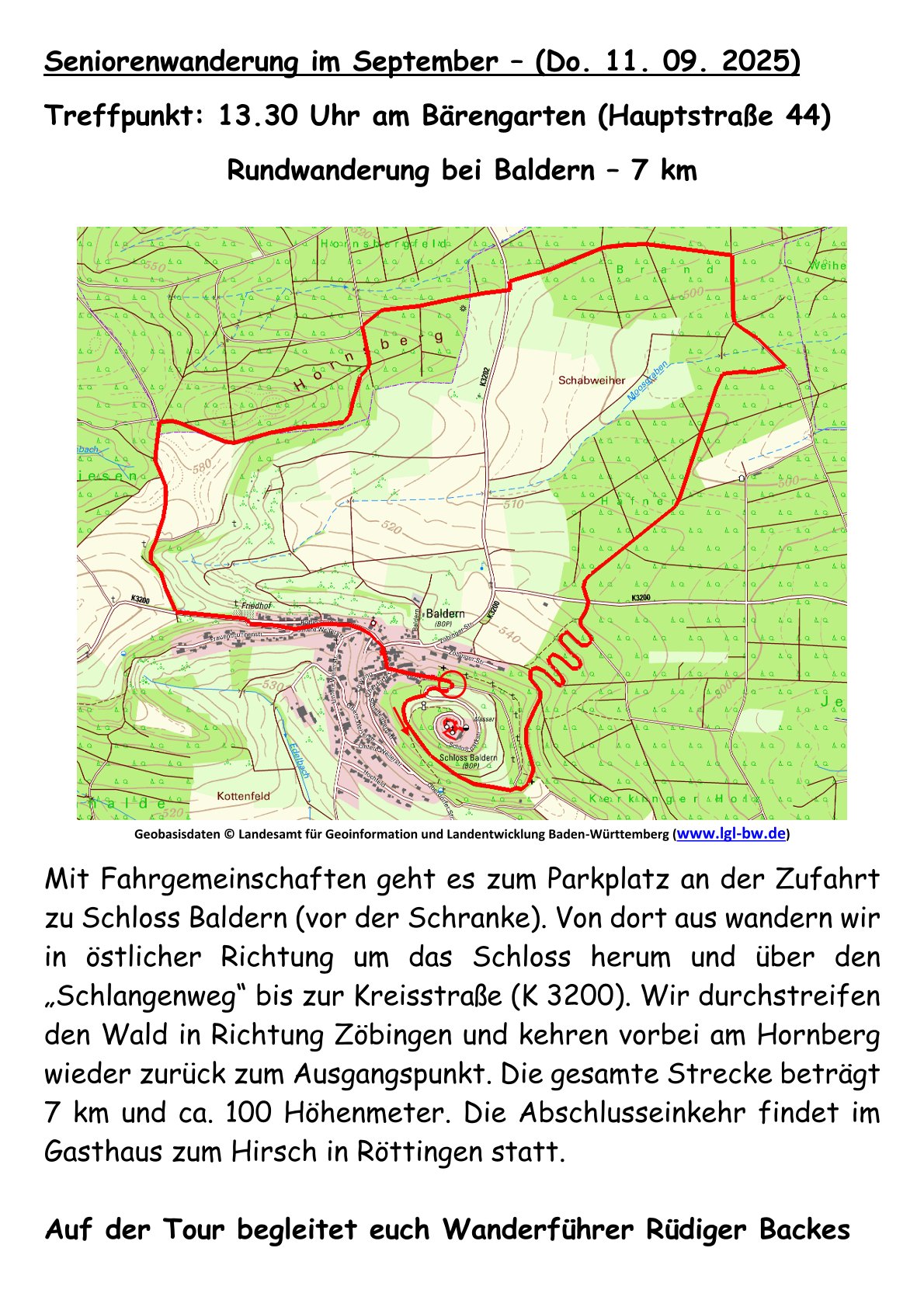 09 Rundwanderung bei Baldern 7 km Ausschreibung